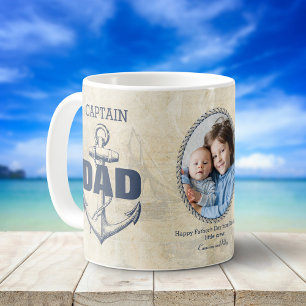 Captain Pappa Marin Ankar Fars Dag Foto Kaffemugg
