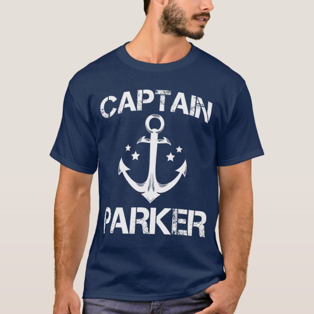 CAPTAIN PARKER Funny Birthday Personlig Namn T Shirt (Framsida)