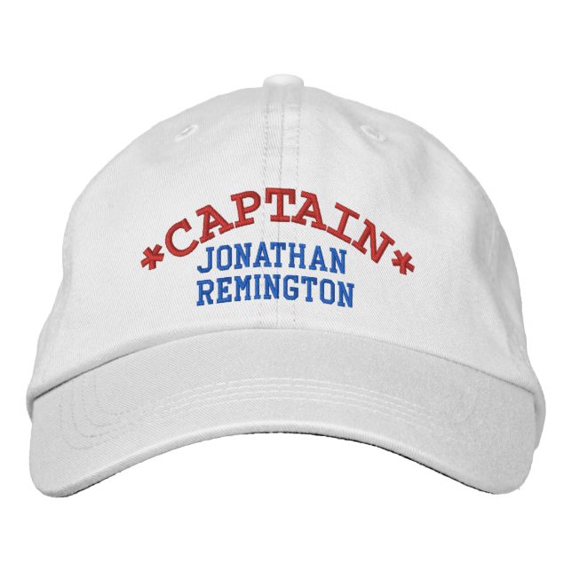 CAPTAIN-Personligens efternamnJusterbar hatt Broderad Keps (Framsida)