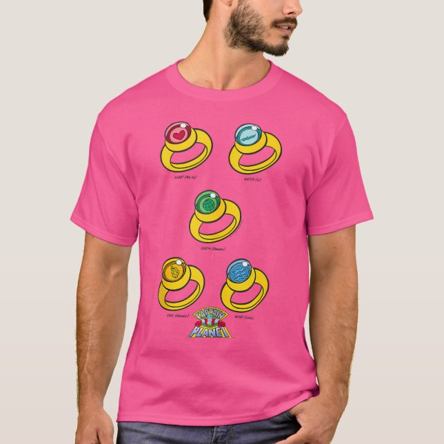 Captain Planet Ringar av Makt T Shirt (Framsida)