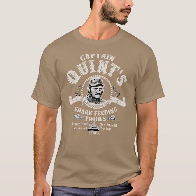 Captain Quints Shark Feedingours Universal UCS LLC T Shirt (Framsida)