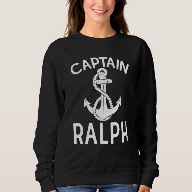 Captain Ralph Ship Yacht Boating Boat Anchor T Shirt (Framsida)
