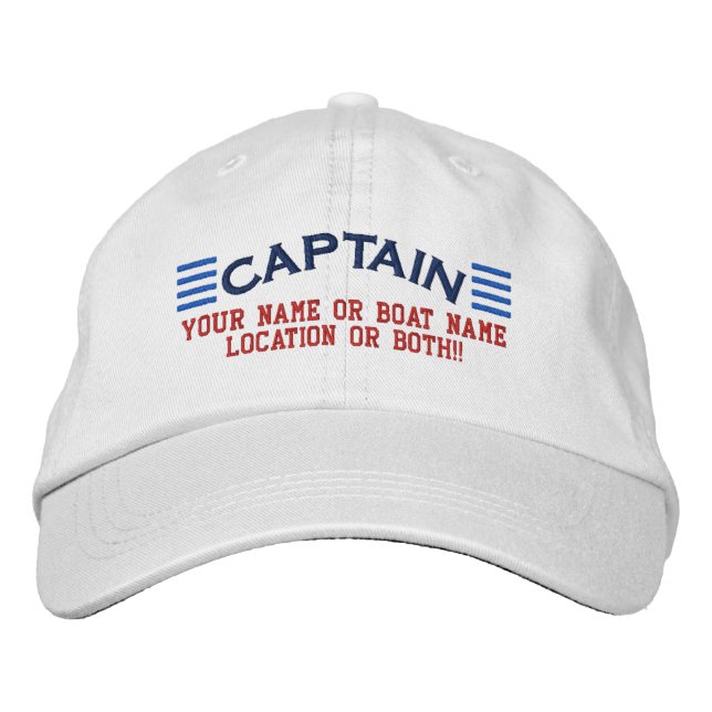 CAPTAIN Rand Anpassade  Ditt namn Boat Local Broderad Keps (Framsida)