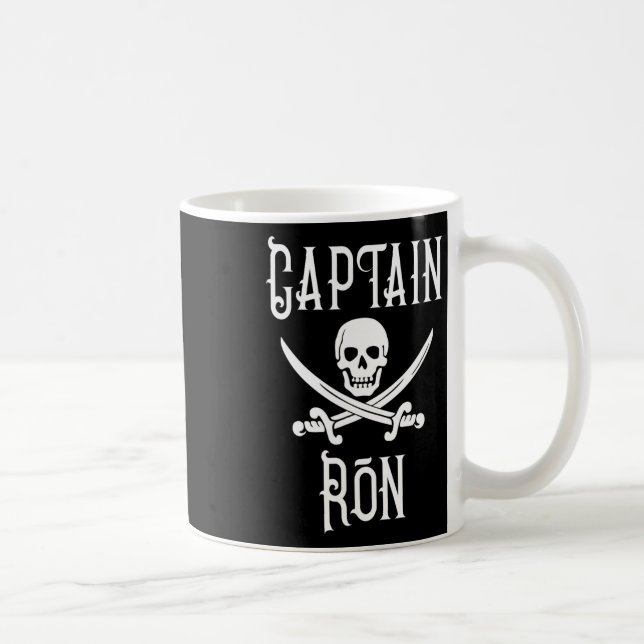 Captain Ron Personalized Pirate Skull Boating  Kaffemugg (Höger)