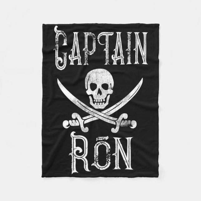 Captain Ron Vintage Personalized Pirate Boating  Fleecefilt (Framsidan)