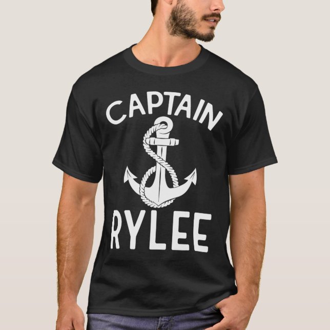 Captain Rylee Anchor Boat Boating Yacht Ship  T Shirt (Framsida)