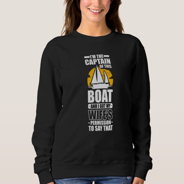 Captain Sailing Boat Boater Sailor Captain T Shirt (Framsida)