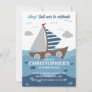 CAPTAIN SAILOR BIRTHDAY-INBJUDAN INBJUDNINGAR