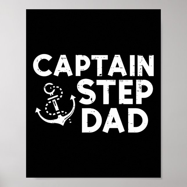 Captain Step Dad Boat Owner Family Stepdad Stepfat Poster (Framsidan)