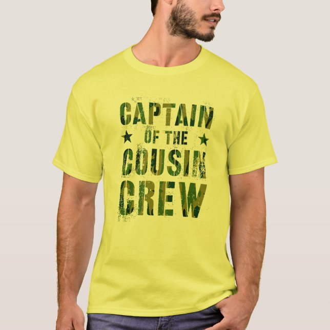 CAPTAIN THE COUSIN CREW Camo Funny Grandma Gran T Shirt (Framsida)