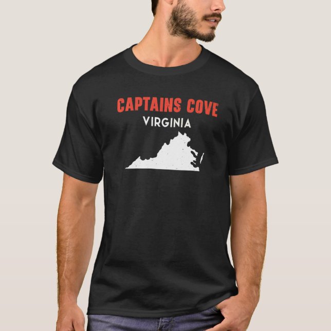 Captains Cove Virginia USA State America Travel Vi T Shirt (Framsida)