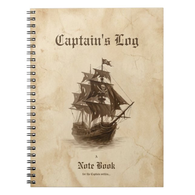 Captain's Log Notebook Anteckningsbok (Framsidan)