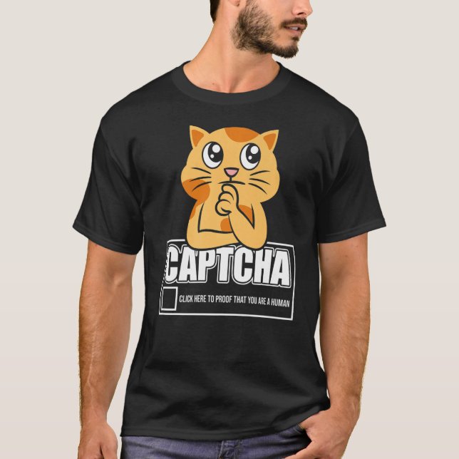 Captcha Cat Robot T Shirt (Framsida)