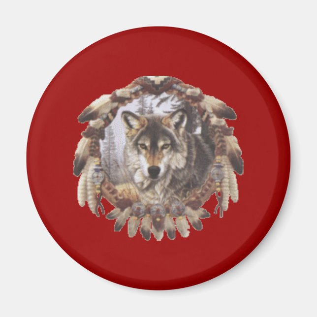 capteur de rêve Loup Magnet (Framsidan)