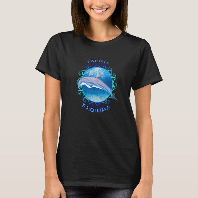 Captiva Florida Vacation Souvenir Dolphin T Shirt (Framsida)