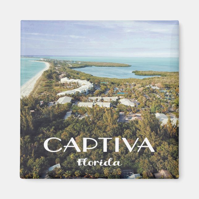 Captiva Island, Florida Aerial View Photo Magnet (Framsidan)