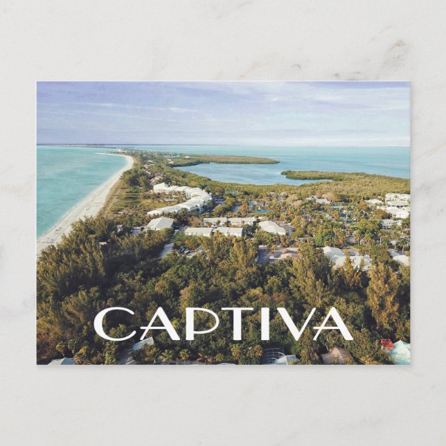 Captiva Island, Florida Aerial View Photo Vykort (Framsida)