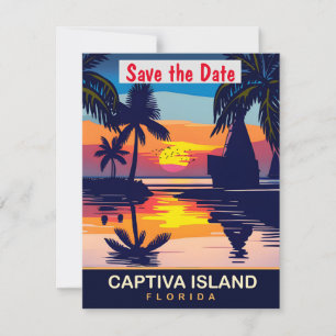 Captiva Island Florida Bröllopsinbjudan Spara Datumet