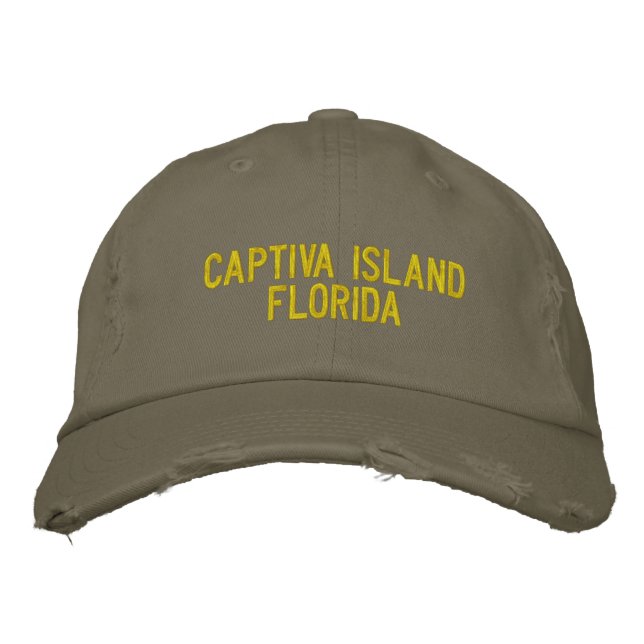 Captiva Island, Florida Embroiderade Cap Broderad Keps (Framsida)