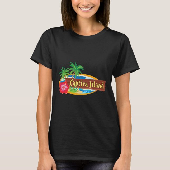 Captiva Island Florida Retrodesign  T Shirt (Framsida)