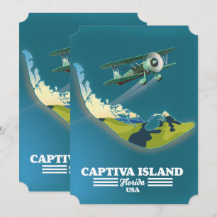 Captiva Island Florida USA karta Inbjudningar