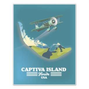 Captiva Island Florida USA karta Klistermärken