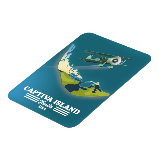 Captiva Island Florida USA karta Magnet (Vänstra Sidan)