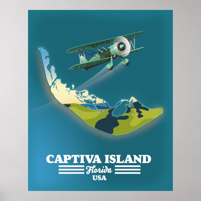 Captiva Island Florida USA karta Poster (Framsidan)