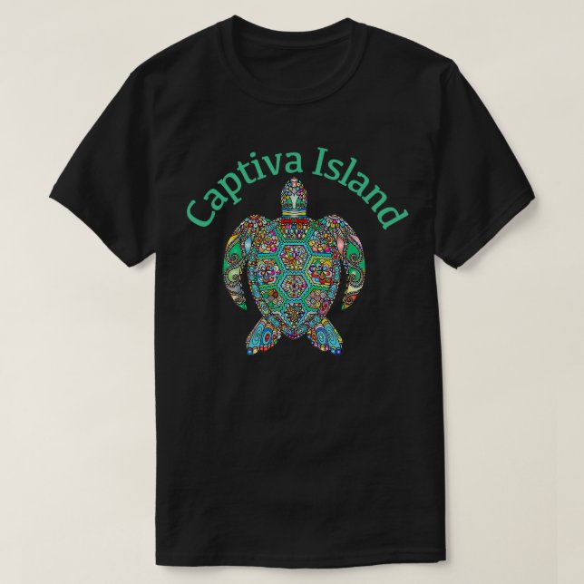 Captiva Island Tribal Turtle Gift T Shirt (Design framsida)