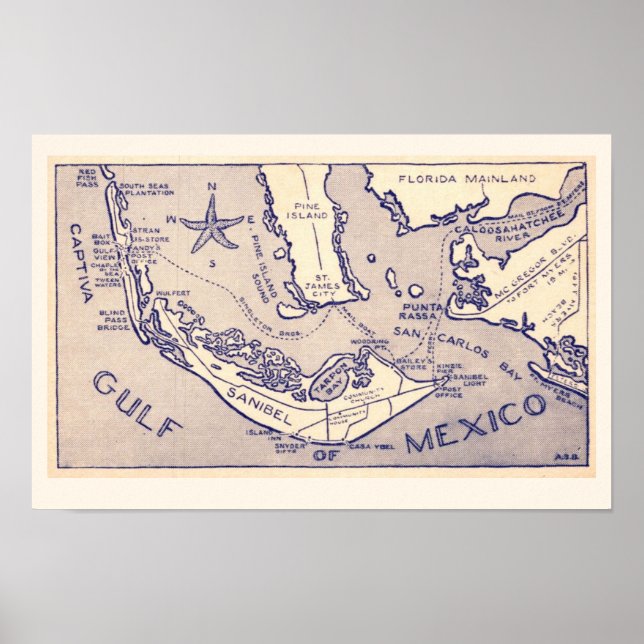 Captiva Sanibel 11 x 17 Skriv ut Poster (Framsidan)