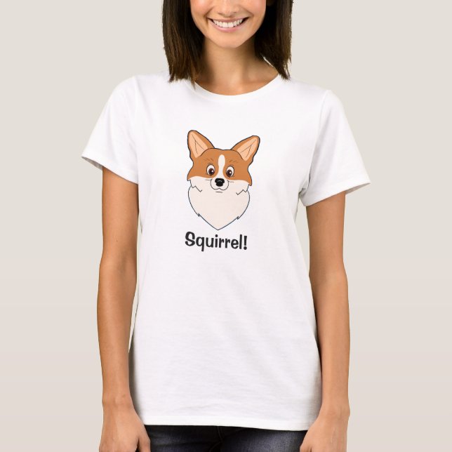 Captivated Corgi Tecknad "Squirrel" Tee (Framsida)