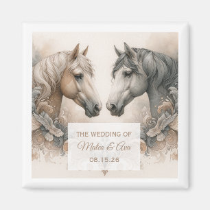 Captivating Horses Personligt bröllp Magnet