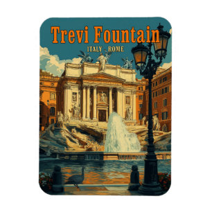 Captivating Trevi Fontän, Rom - Vintage Magnet