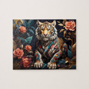 Captivativt Cute & Bevalt Vild Tigers Gaze Pussel
