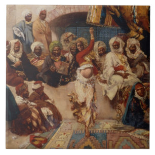 Captive åhörare, 1883 (olja på kanfas) kakelplatta
