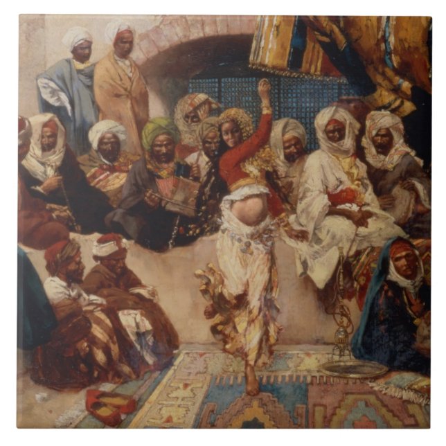 Captive åhörare, 1883 (olja på kanfas) kakelplatta (Framsidan)