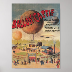 Captive ballongritter på en utläggningaffisch poster