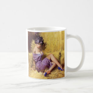 Captive härlig kvinna som rymms kaffemugg