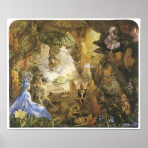Captive Robin, Vintage Fairy Painting Poster