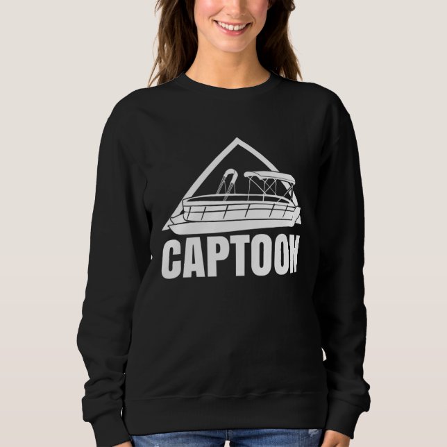 Captoon  Boating Pontoon Tritoon Captain Pontoon B T Shirt (Framsida)