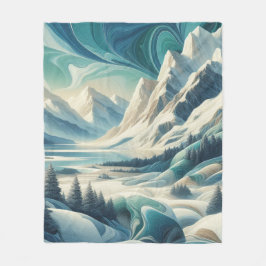 Capture Art Winter Scene & Snö och Ice Crystals Fleecefilt