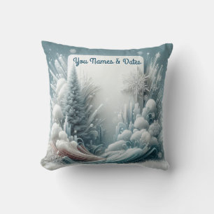 Capture Art Winter Scene & Snö och Ice Crystals Kudde