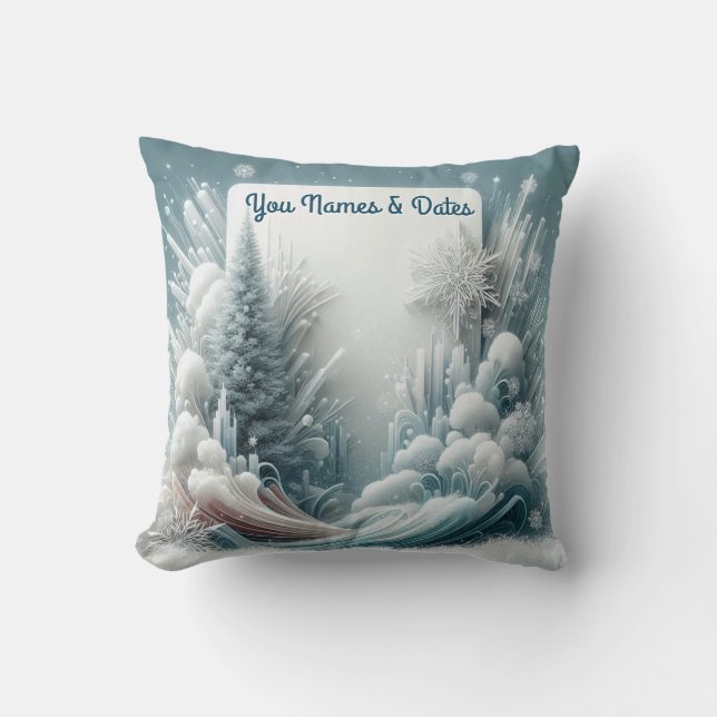 Capture Art Winter Scene & Snö och Ice Crystals Kudde (Framsida)