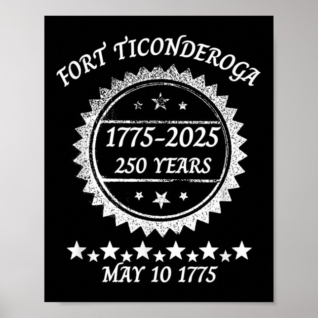 Capture Fort Ticonderoga 250-årsjubiléet Rev. Poster (Framsidan)
