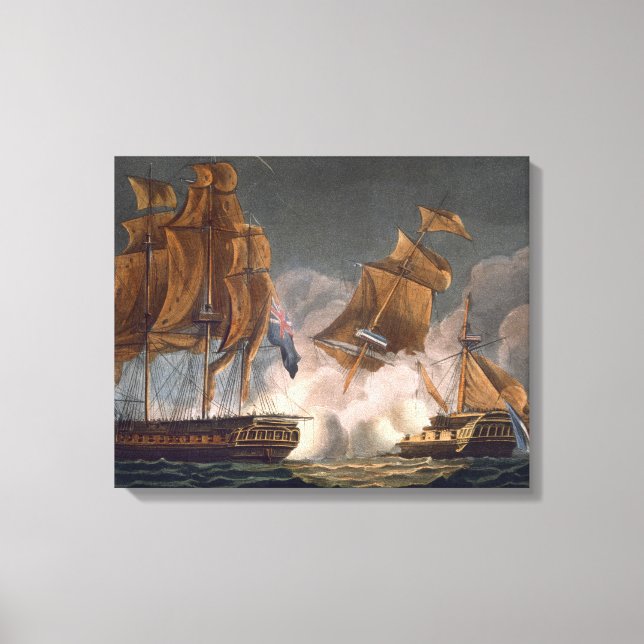 Capture of La Tribune, 8 juni 1796, ingraverad av Canvastryck (Framsida)