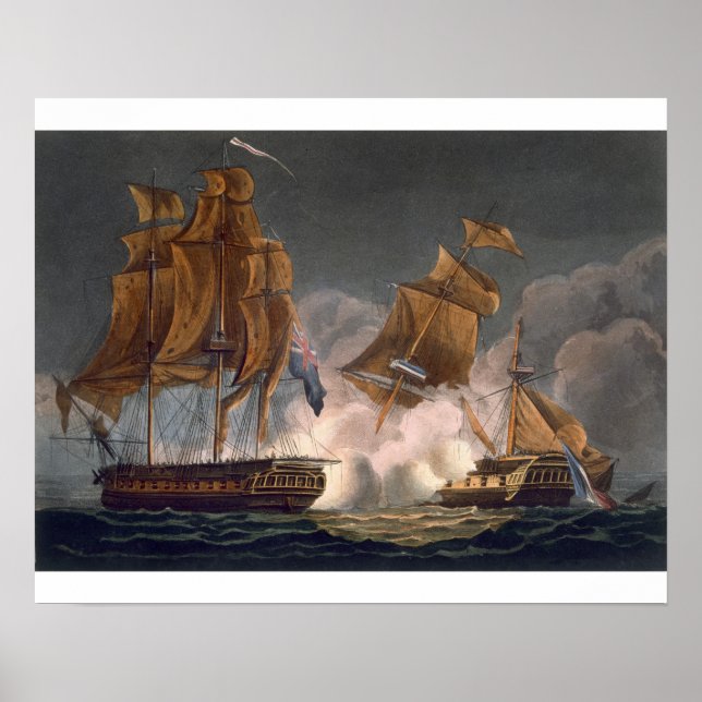 Capture of La Tribune, 8 juni 1796, ingraverad av Poster (Framsidan)