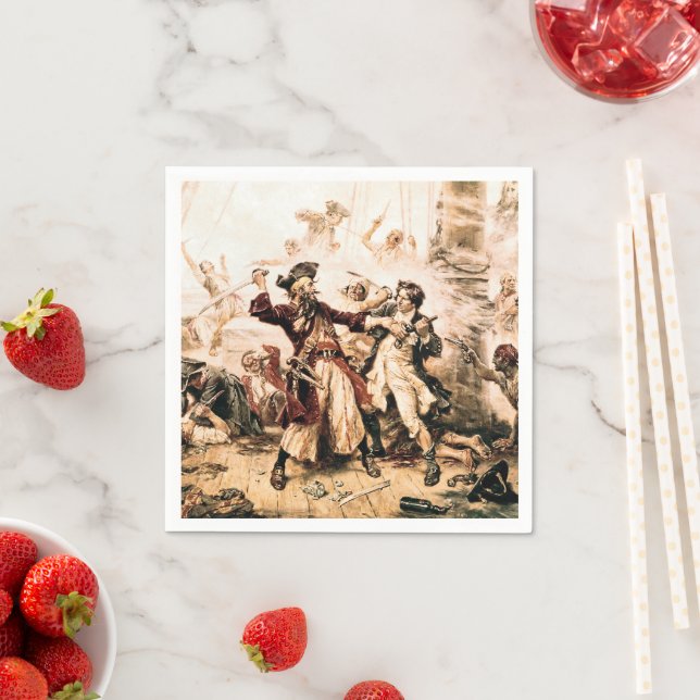 Capture, Pirat Blackbeard, drottning Anne's Reveng Pappersservett (Insitu)