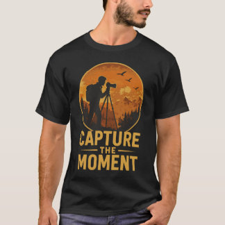 Capture The Moment Photographer Sunset Silhouette  T Shirt