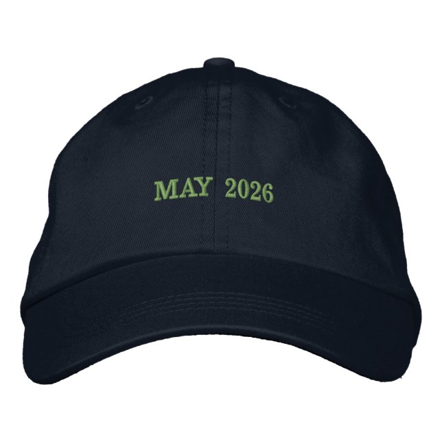 Capture the Significance of MAY 2026 Navy Color Broderad Keps (Framsida)