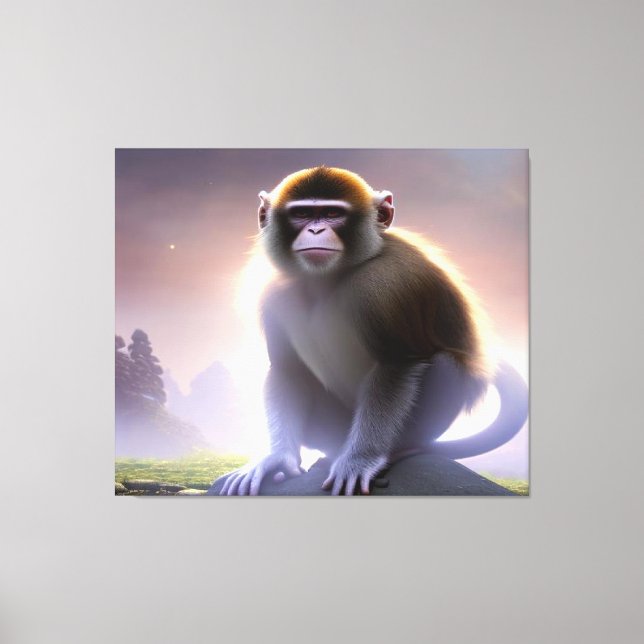 Capuchin Monkey Stretch Canvas (Framsida)